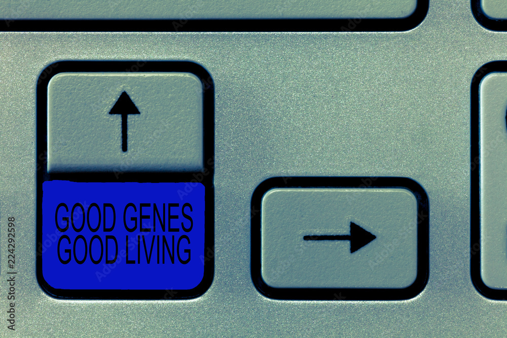 Word writing text Good Genes Good Living. Business concept for Inherited Genetic results in Longevity Healthy Life. Word writing text Good Genes Good Living. Business concept for Inherited Genetic results in Longevity Healthy Life.