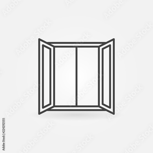 Open window icon in outline style. Vector concept symbol
