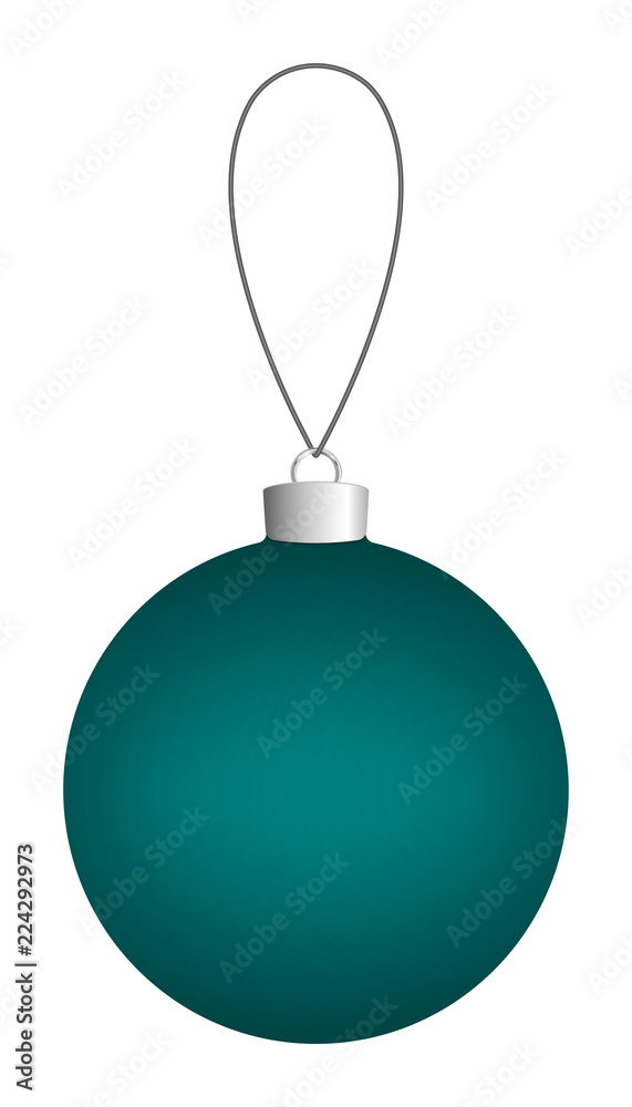 Green Christmas ball hanging on a thread. Vector EPS 10 Green Christmas ball hanging on a thread. Vector EPS 10