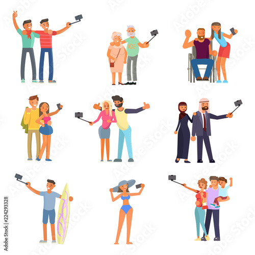 couples making photo selfie