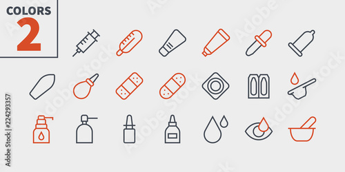 Medicine UI Pixel Perfect Well-crafted Vector Thin Line Icons 48x48 Ready for 24x24 Grid for Web Graphics and Apps with Editable Stroke. Simple Minimal Pictogram Part 2-3
