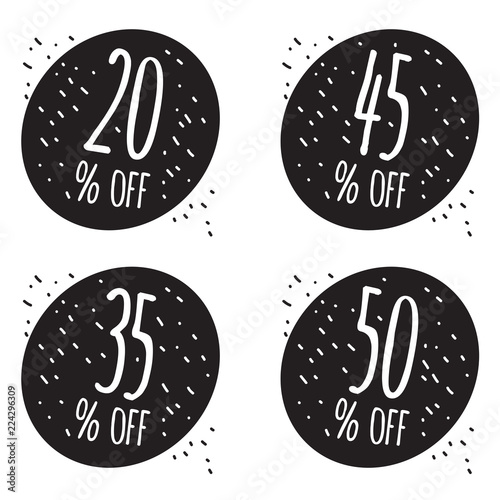 Tableau sur toile Hand Drawn Discount Symbol