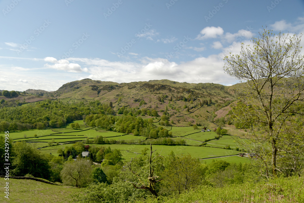 View towards Easedale from summit of Helm Crag, Lake District