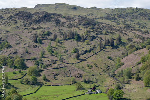 View towards Easedale from summit of Helm Crag, Lake District photo