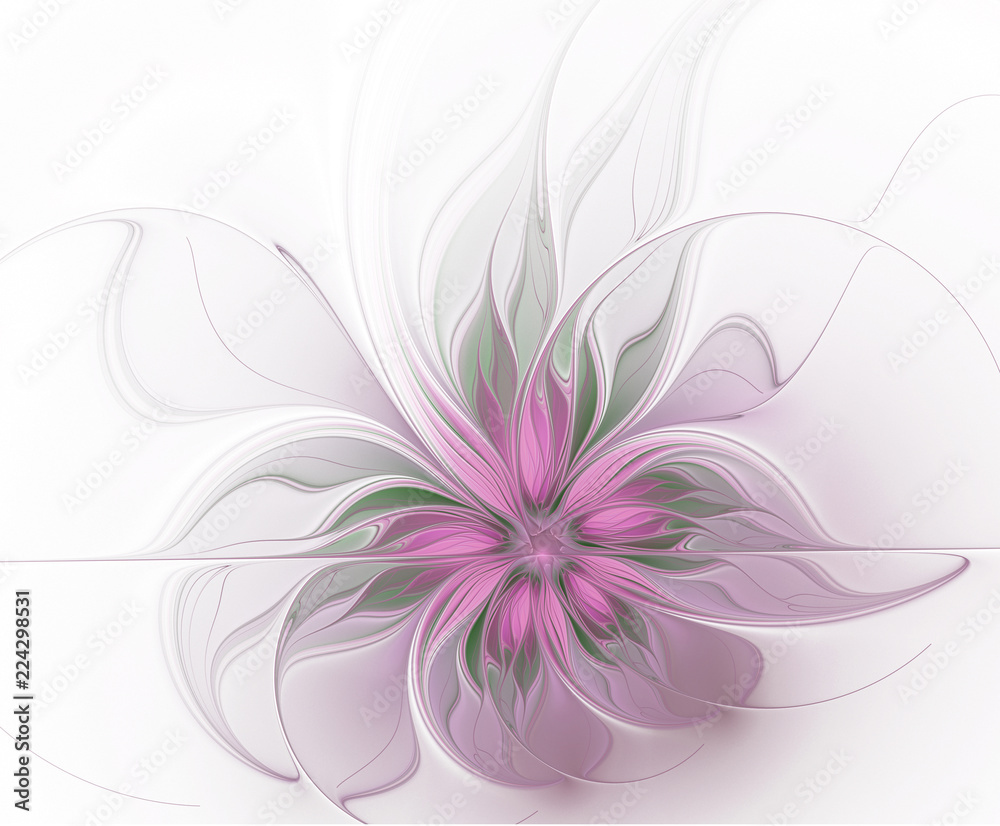 Beautiful fractal flower on a white background Beautiful fractal flower on a white background