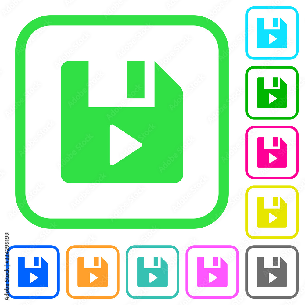 File play vivid colored flat icons File play vivid colored flat icons