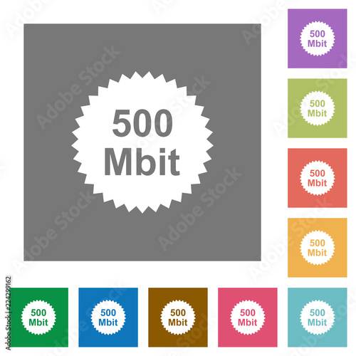 500 mbit guarantee sticker square flat icons