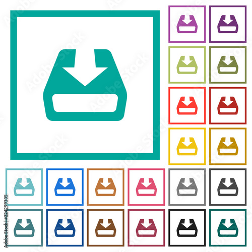 Install to hard drive flat color icons with quadrant frames