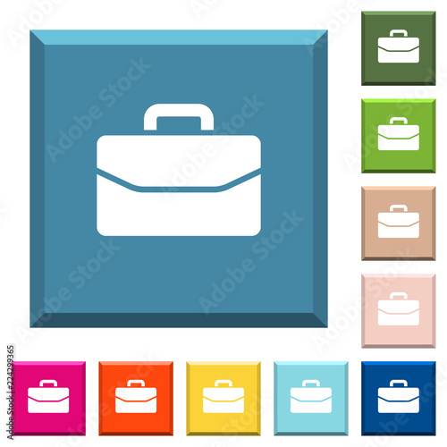 Satchel white icons on edged square buttons
