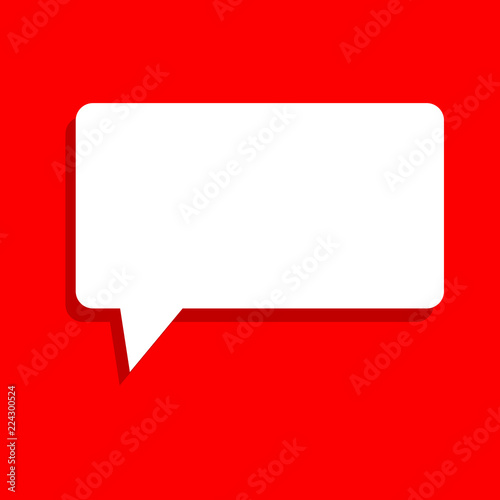 Flat design business Vector Illustration creative concept template copy space text for Ad website promotion esp isolated. Rectangular Speech Bubble in Solid Color and Shadow Visual Expression
