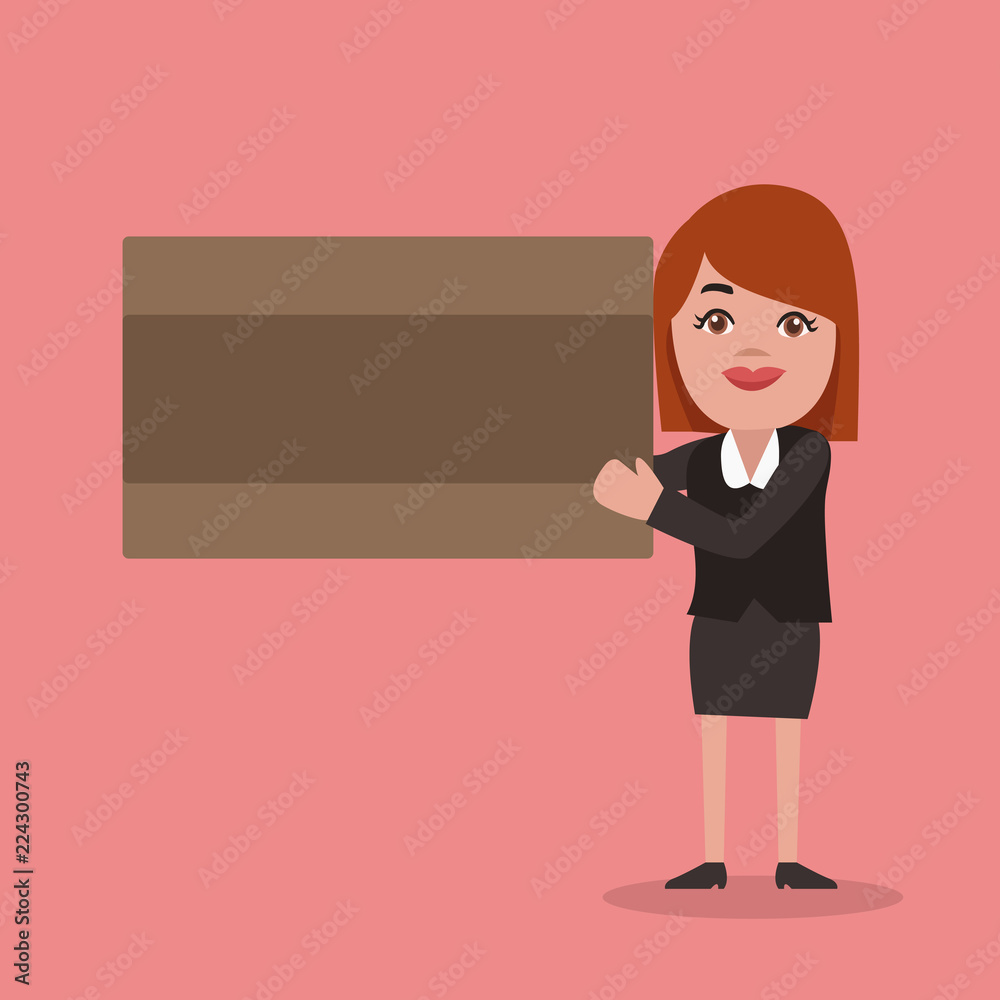 Flat design business Vector Illustration concept copy text for esp Web banners promotional material mock up template. Female Human in Uniform Standing Holding Blank Board Presenting Reporting Flat design business Vector Illustration concept copy text for esp Web banners promotional material mock up template. Female Human in Uniform Standing Holding Blank Board Presenting Reporting