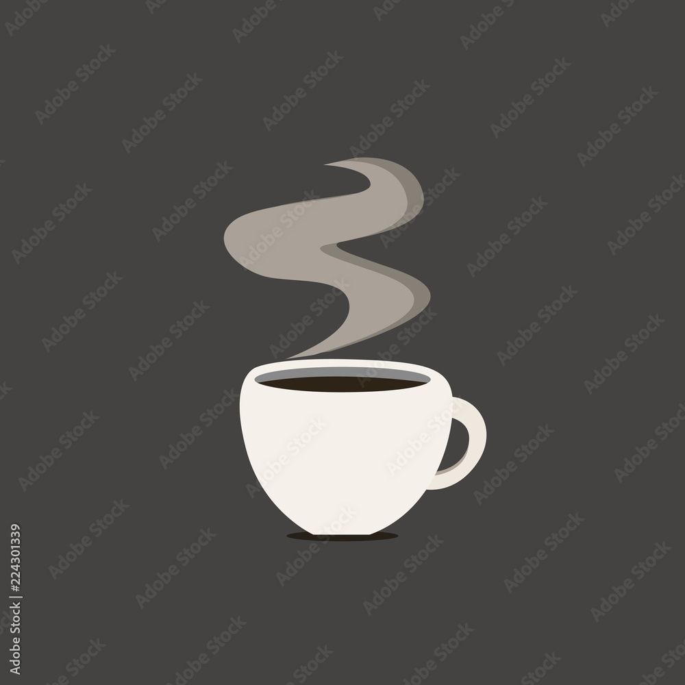 Flat design business Vector Illustration Empty copy space for Ad website promotion esp isolated Banner template. Cup Filled up of Coffee or Tea Steaming Hot with steam icon and shadow Flat design business Vector Illustration Empty copy space for Ad website promotion esp isolated Banner template. Cup Filled up of Coffee or Tea Steaming Hot with steam icon and shadow