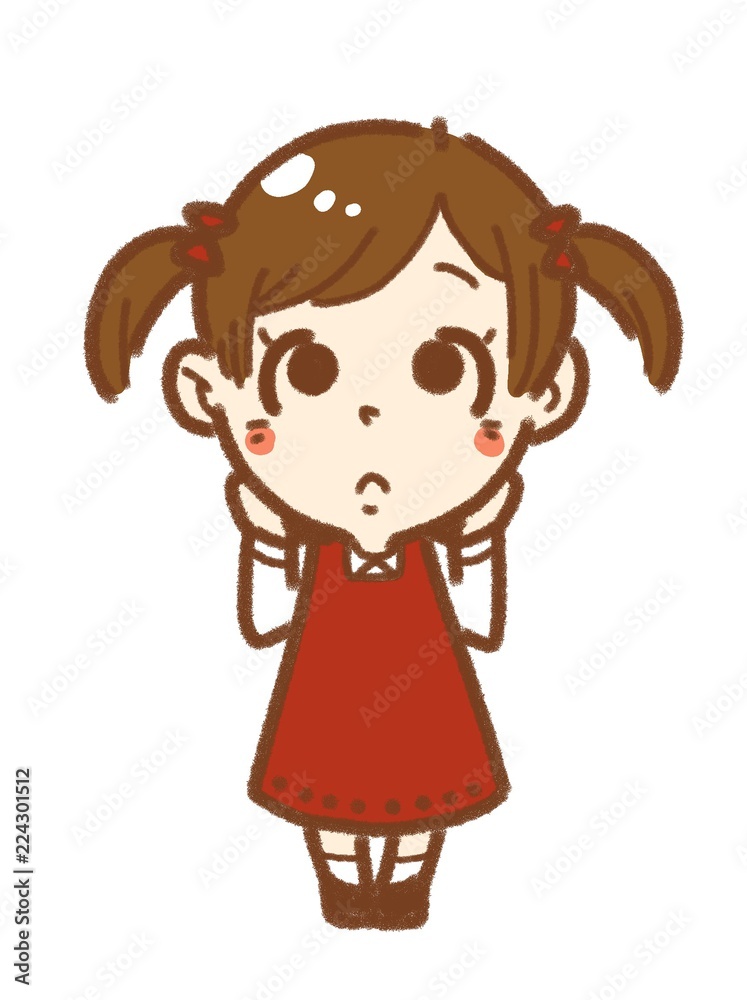 考える女の子 考える女の子