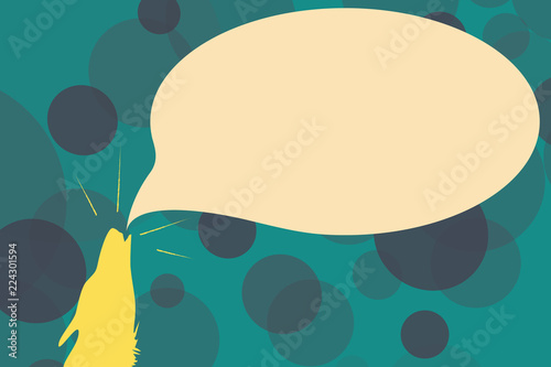 Flat design business Vector Illustration Empty template esp isolated Minimalist graphic layout template for advertising. Contour shape of Wolf Head Pointing upward Howling Fiercely Speech Bubble