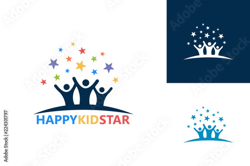 Happy Kid Star Logo Template Design Vector, Emblem, Design Concept, Creative Symbol, Icon