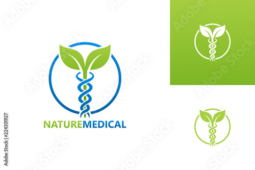 Nature Medical Logo Template Design Vector, Emblem, Design Concept, Creative Symbol, Icon