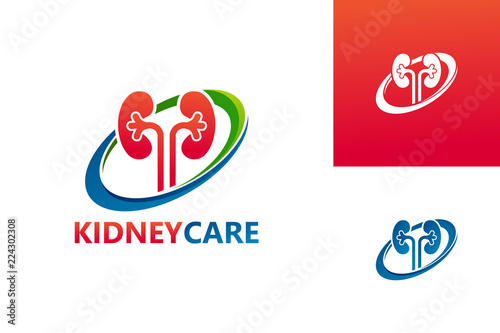 Kidney Care Logo Template Design Vector, Emblem, Design Concept, Creative Symbol, Icon