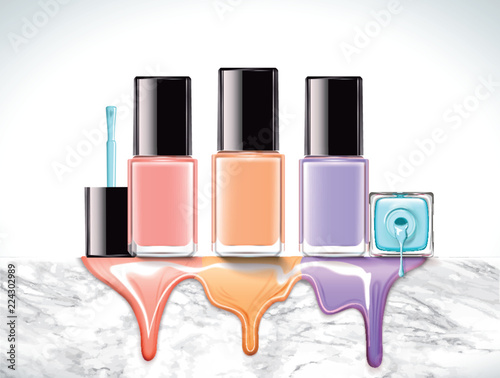 Pastel color nail lacquer mockup