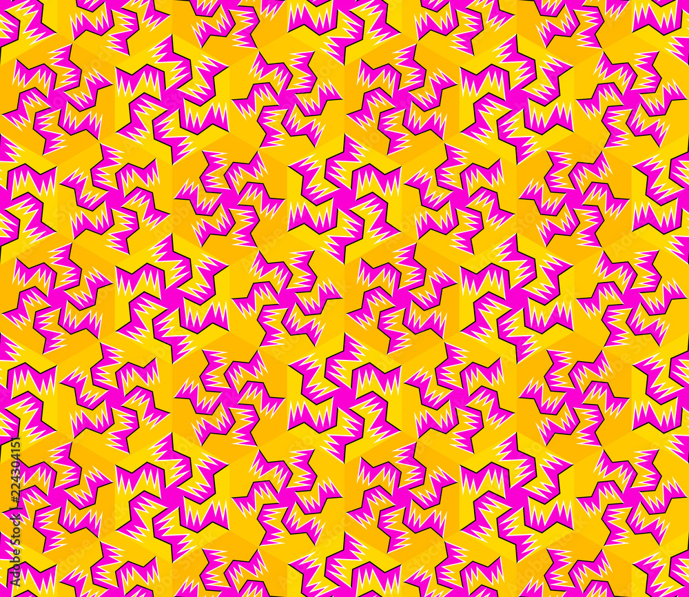 Colorful background with snowflakes in techno style. Spin illusion. Seamless pattern. Colorful background with snowflakes in techno style. Spin illusion. Seamless pattern.