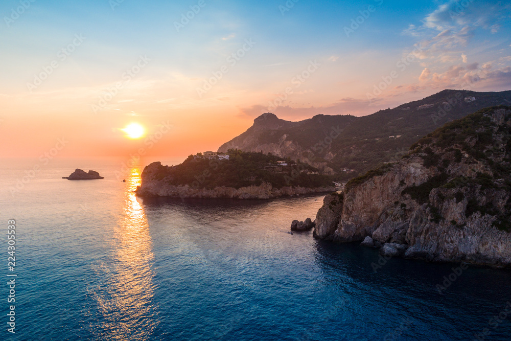 Paleokastritsa bay on Corfu island, Ionian archipelago, Greece