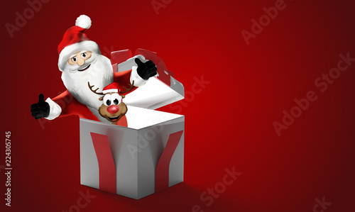 Santa Claus with Reindeer o...