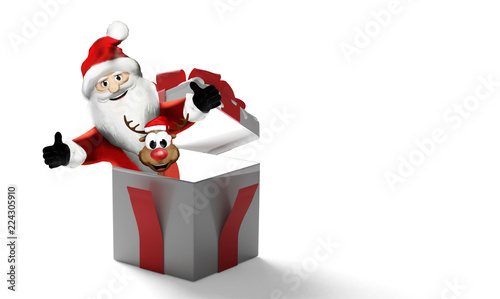 Santa Claus with Reindeer o...