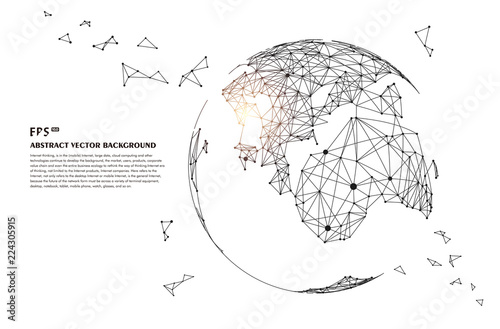 point and line composed world map,representing the global,Global network connection,international meaning.	