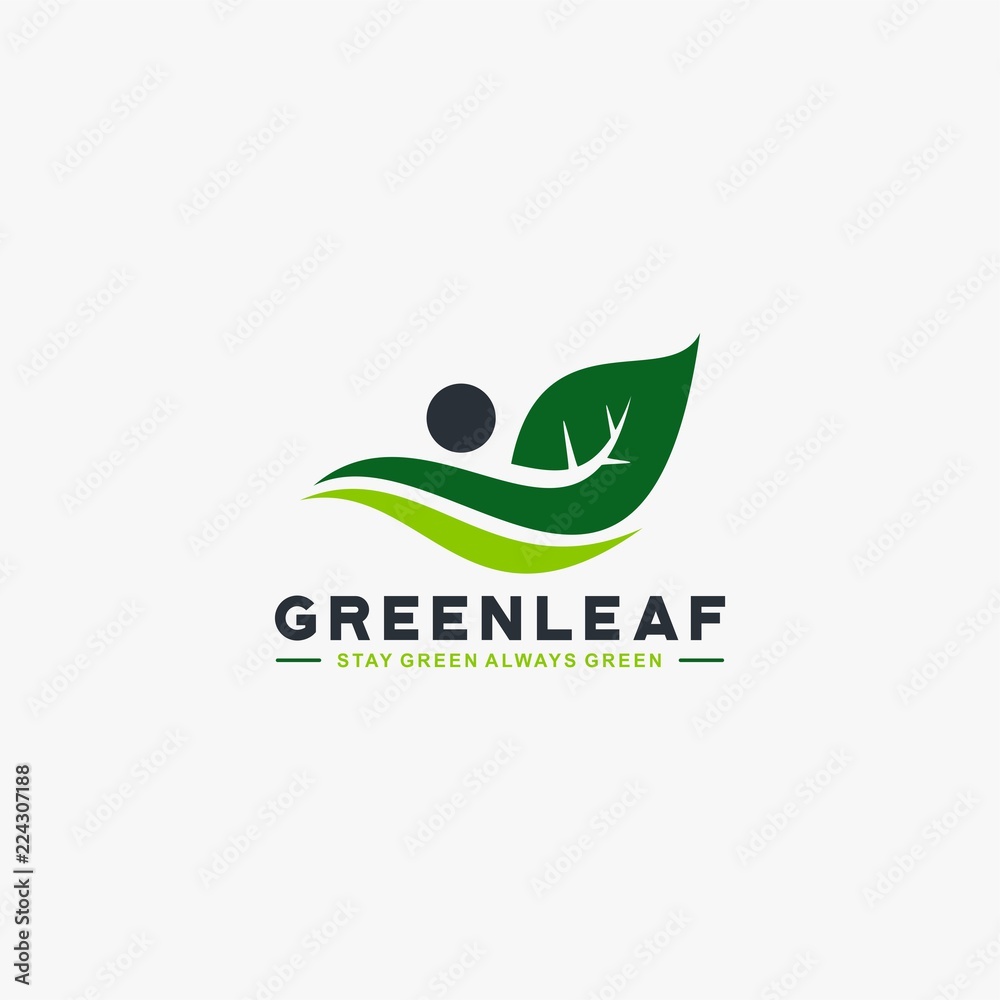 Leaf green tree logo design vector Leaf green tree logo design vector