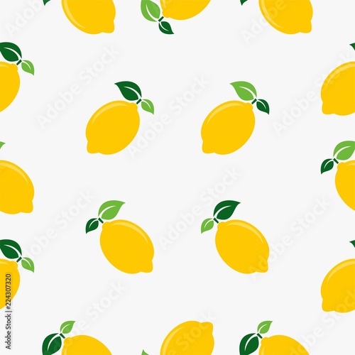 Fototapeta Naklejka Na Ścianę i Meble -  Lemon pattern wallpaper vector icon design