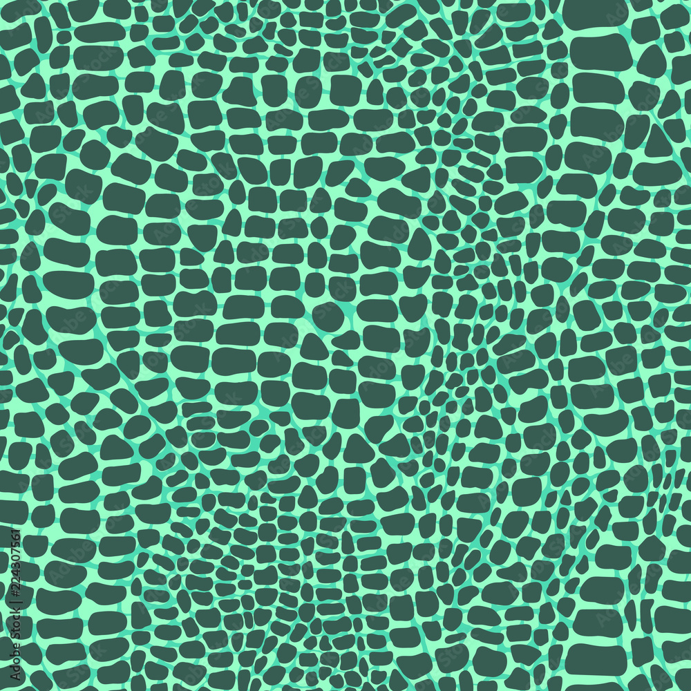 Premium AI Image  Green crocodile skin seamless pattern texture background