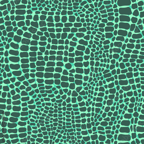 Vector seamless pattern with crocodile or alligator skin texture. Leather wallpaper. Animalistic background.