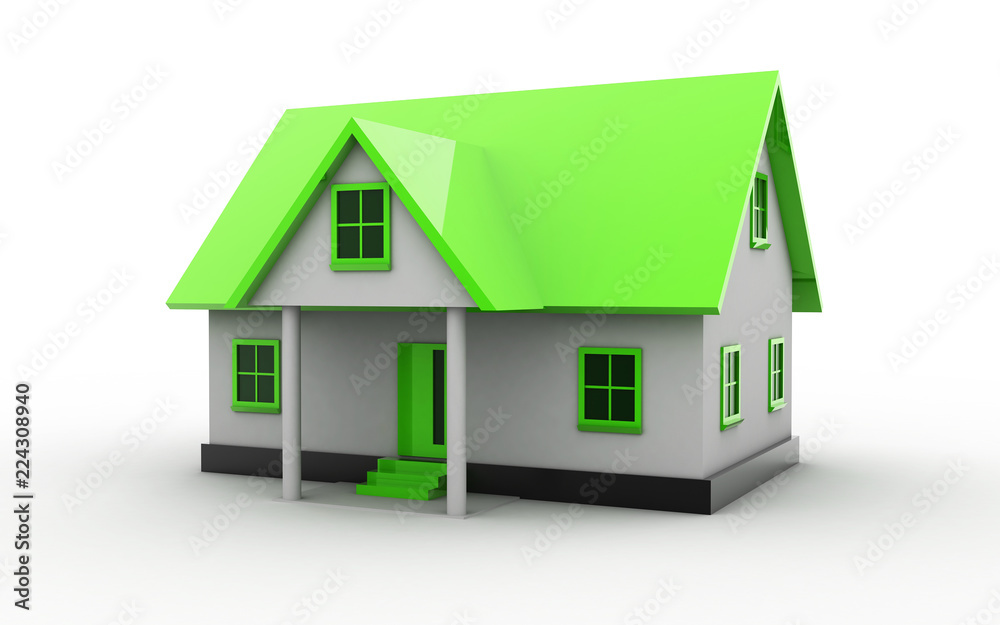 3d rendered house on white background