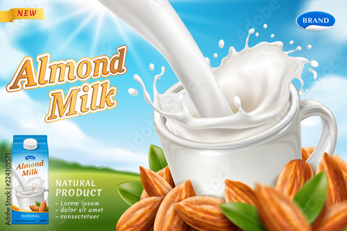 Package design for almond milk or vegan drink