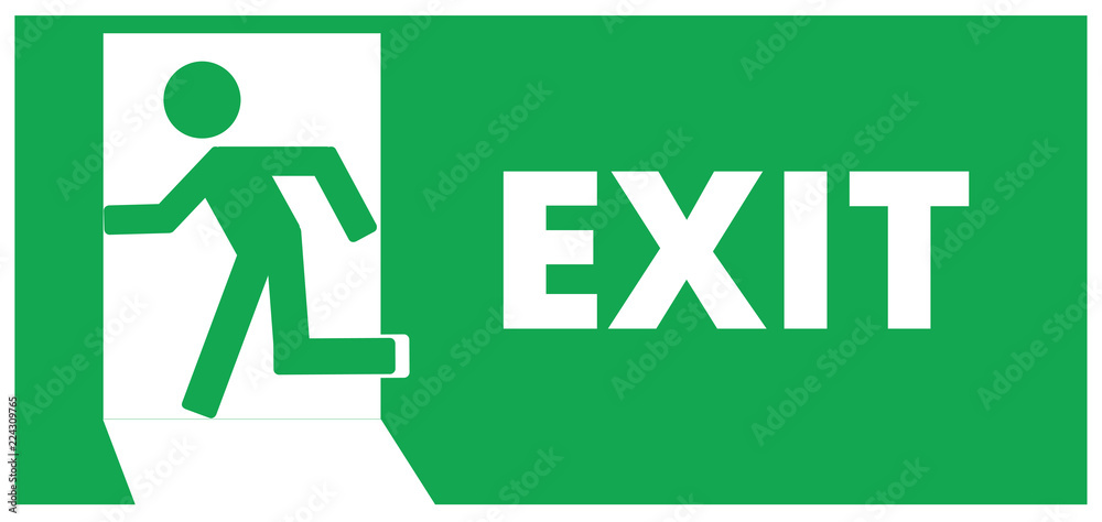 Exit symbol green information in case of emergency vector illustration Exit symbol green information in case of emergency vector illustration
