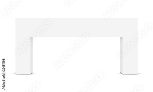 Entrance arch isolated on white background - front view. Exhibition equipment mockup. Vector illustration