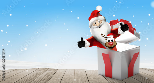Santa Claus and Reindeer th...
