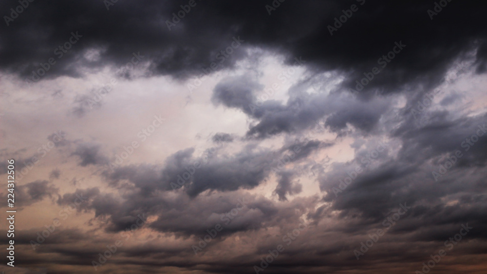 Sky texture with dramatic rain clouds spread