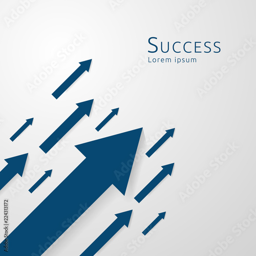 business arrows concept to success. growth chart up increase profit sales. Finance money stretching rising up. background vector illustration