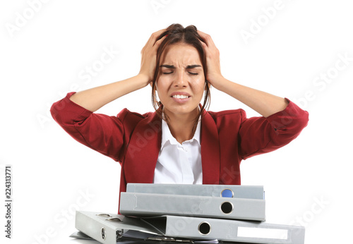 Beautiful stressed business...