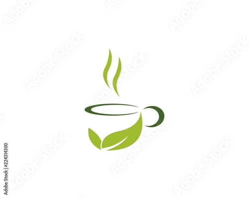 Cup of tea vector icon logo template