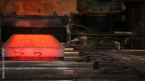 Mining and metal forging. Large Steel Works. Rolled metal factory.
