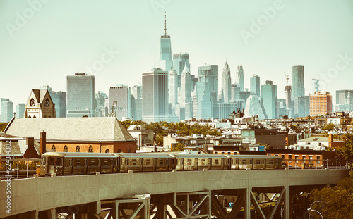 Retro stylized picture of New York City, USA.