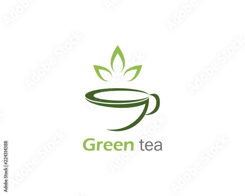 Cup of tea vector icon logo template