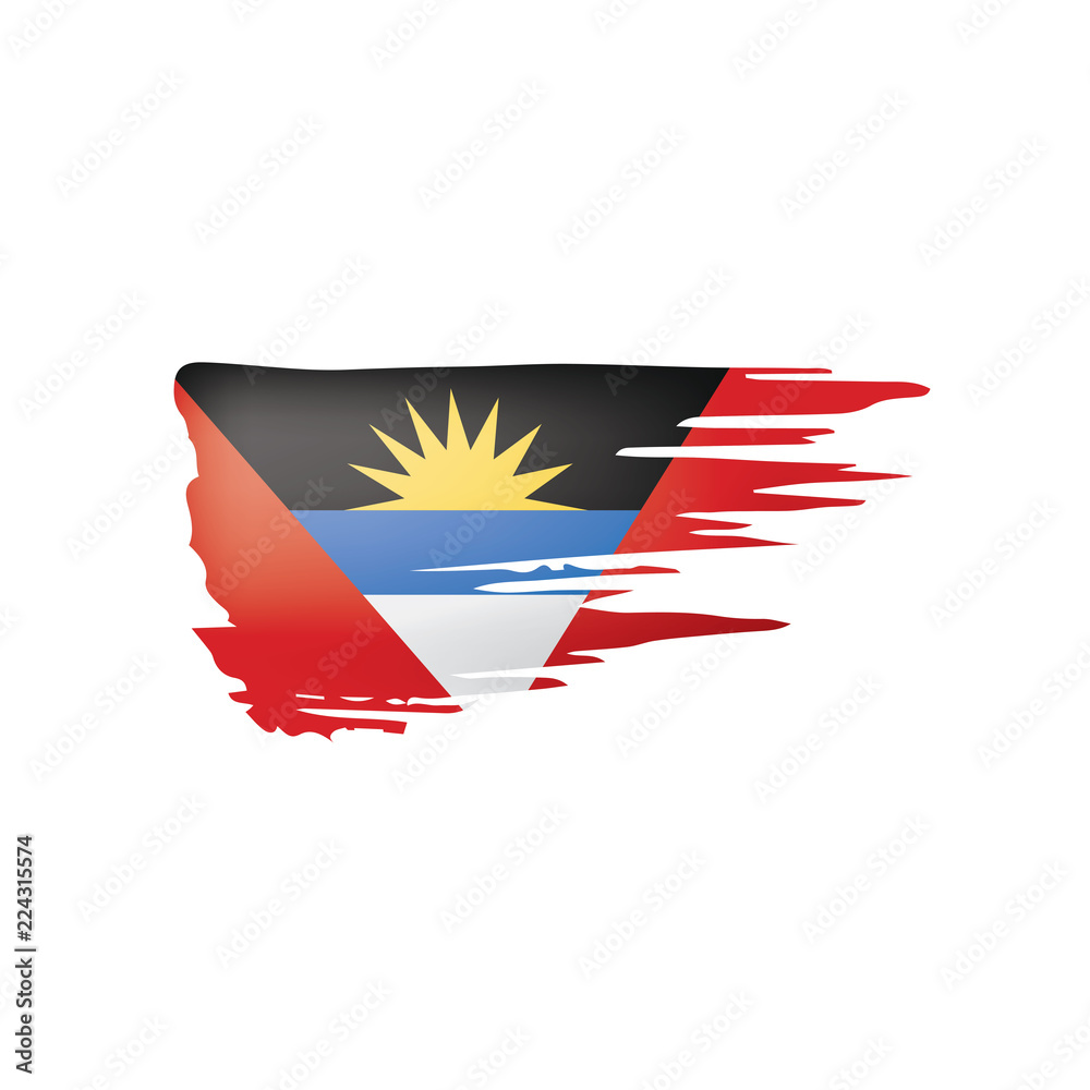 Obraz premium Antigua and Barbuda flag, vector illustration on a white background