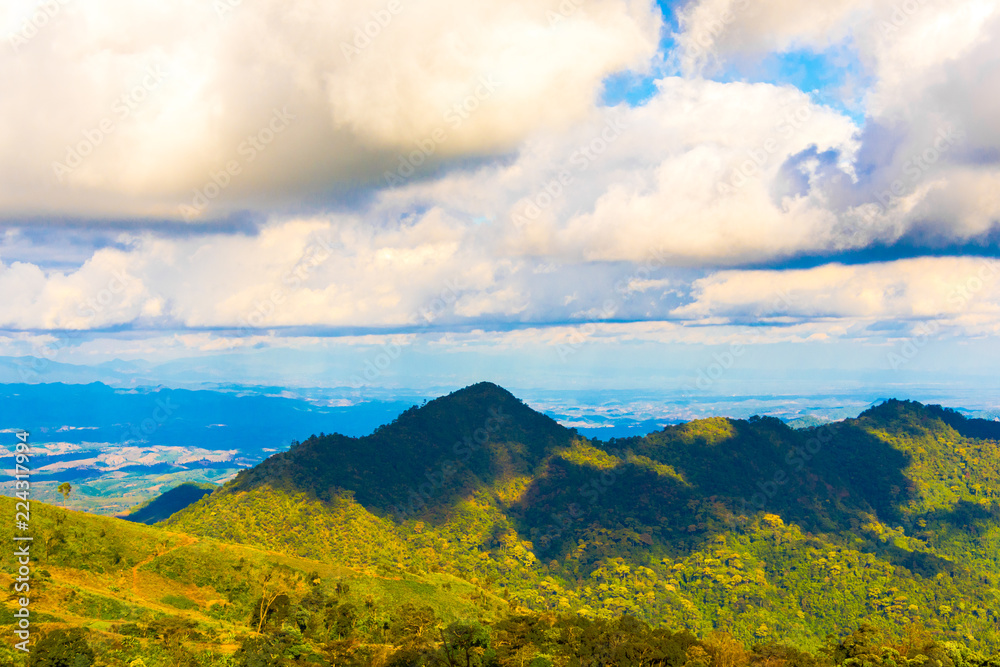 Beautiful landscape view of hill and mountain with cloud sky. Beautiful landscape view of hill and mountain with cloud sky.