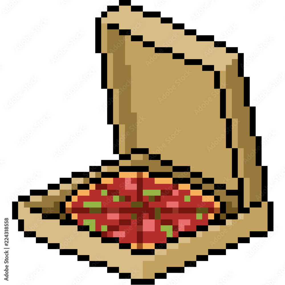 Premium Vector  Ilustration and pixel art pizza box vector