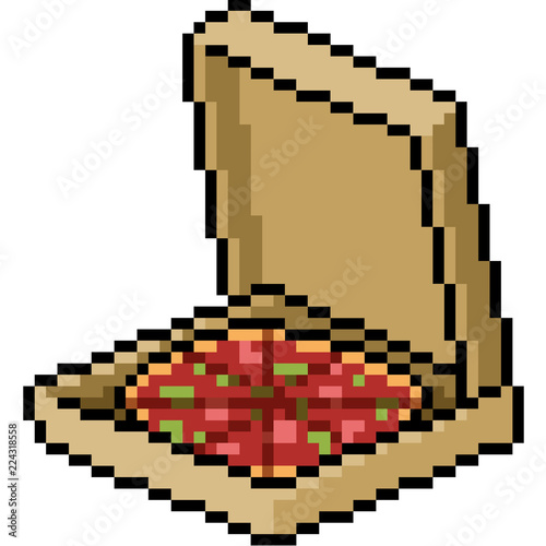 vector pixel art pizza box