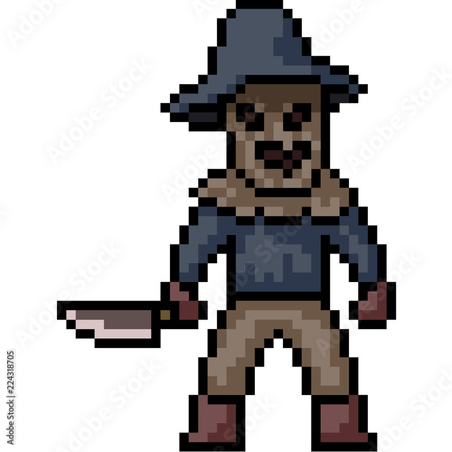 vector pixel art murderer mask