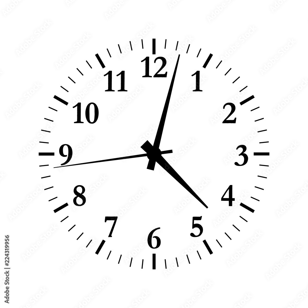 Clock icon, silhouette, logo on white background Clock icon, silhouette, logo on white background