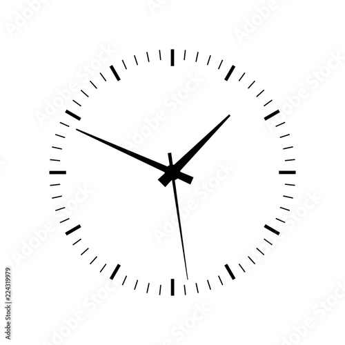 Clock icon, silhouette, logo on white background